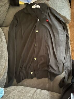 Comme des garçons small red heart cardigan size xxl
